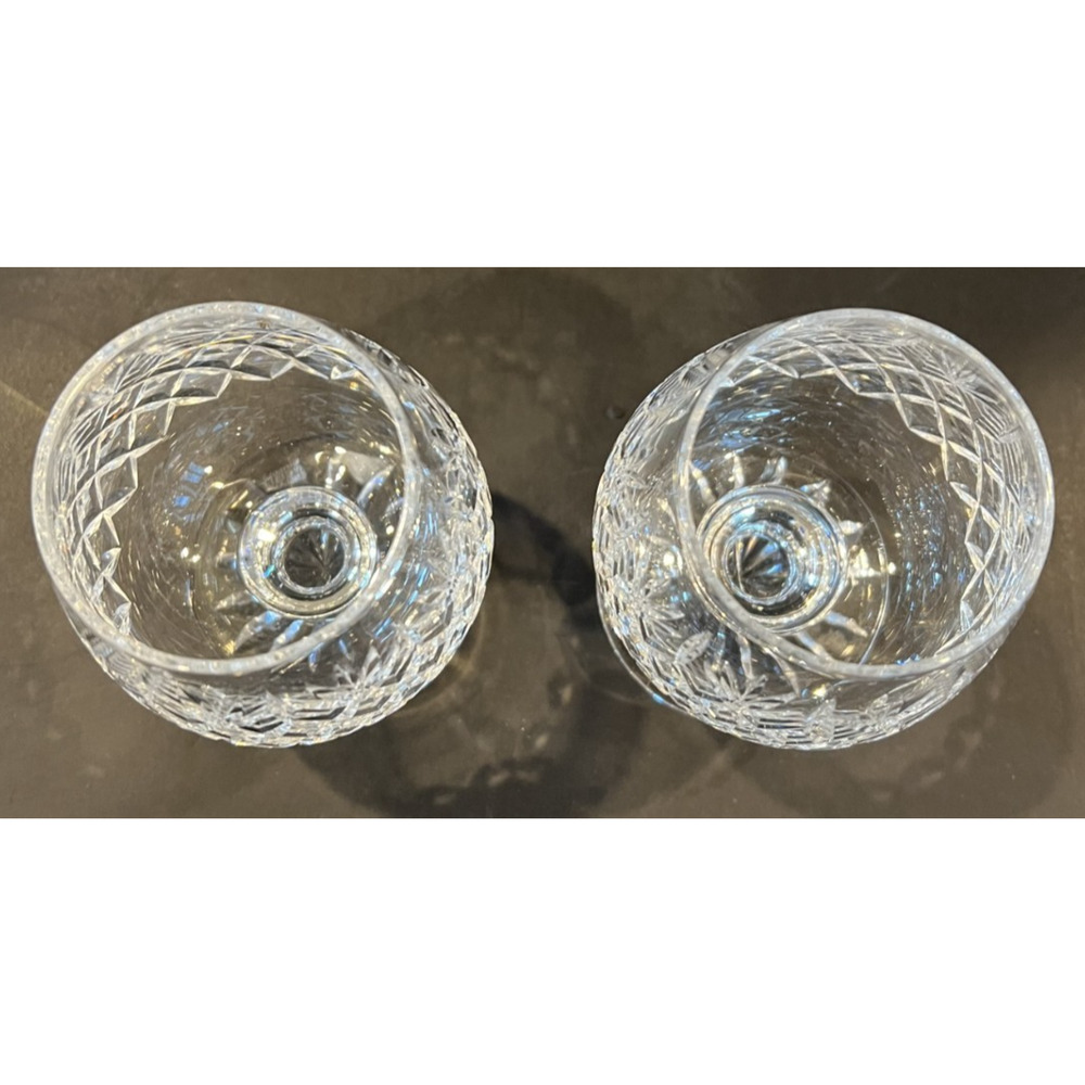 Pair Thomas Webb England Cut Crystal Brandy Snifter Goblets Signed Vintage Ballo - Picture 3 of 6